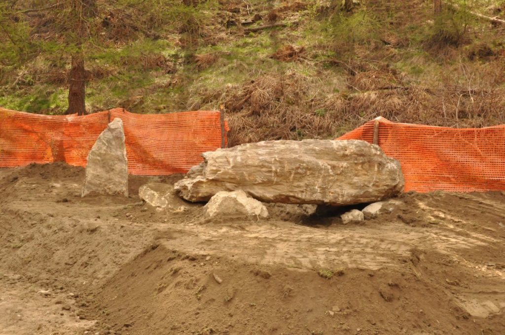 Geländemodellierung für das neue Areal im Freilichtbereich<br/>Modellamento del terreno per larea nuova della zona allaperto dellarcheoParc della val Senales<br/>Earthmoving for the new outside area of archeoParc