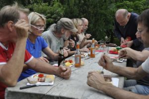 Firstfeier Häuser Brescia-San Polo und Villanders-PlunackerFesta di fine cantiere delle case Brescia-San Polo e Villandro-PlunackerTopping out ceremony of two new houses at archeoParc Val SenalesJuly 2016