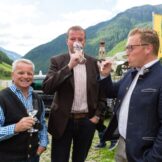 Eröffnung der neuen Ausstellung und Areale<br />Inaugurazione delle nuove mostre e aree<br />Opening of the new exhibitions and areas<br />f.l.t.r. Martin Weithaler, Peter Grüner, Benjamin Raffeiner<br /><br />July 2017