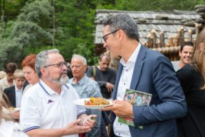 Eröffnung der neuen Ausstellung und ArealeInaugurazione delle nuove mostre e areeOpening of the new exhibitions and areasf.l.t.r. Franz Messner, Arno KompatscherJuly 2017