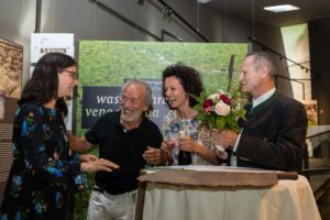 Eröffnung der Sonderausstellung Wasserführend im archeoParc SchnalstalInaugurazione della mostra Vene dacqua nellarcheoParc Val SenalesExhibition on different irrigation systems at the archeoParc Val SenalesarcheoParc Schnalstal7 July 2019