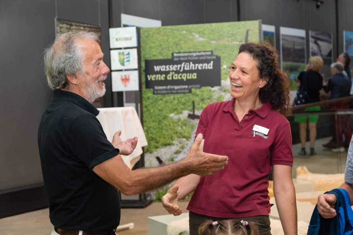 Eröffnung der Sonderausstellung Wasserführend im archeoParc SchnalstalInaugurazione della mostra Vene dacqua nellarcheoParc Val SenalesExhibition on different irrigation systems at the archeoParc Val SenalesarcheoParc Schnalstal7 July 2019