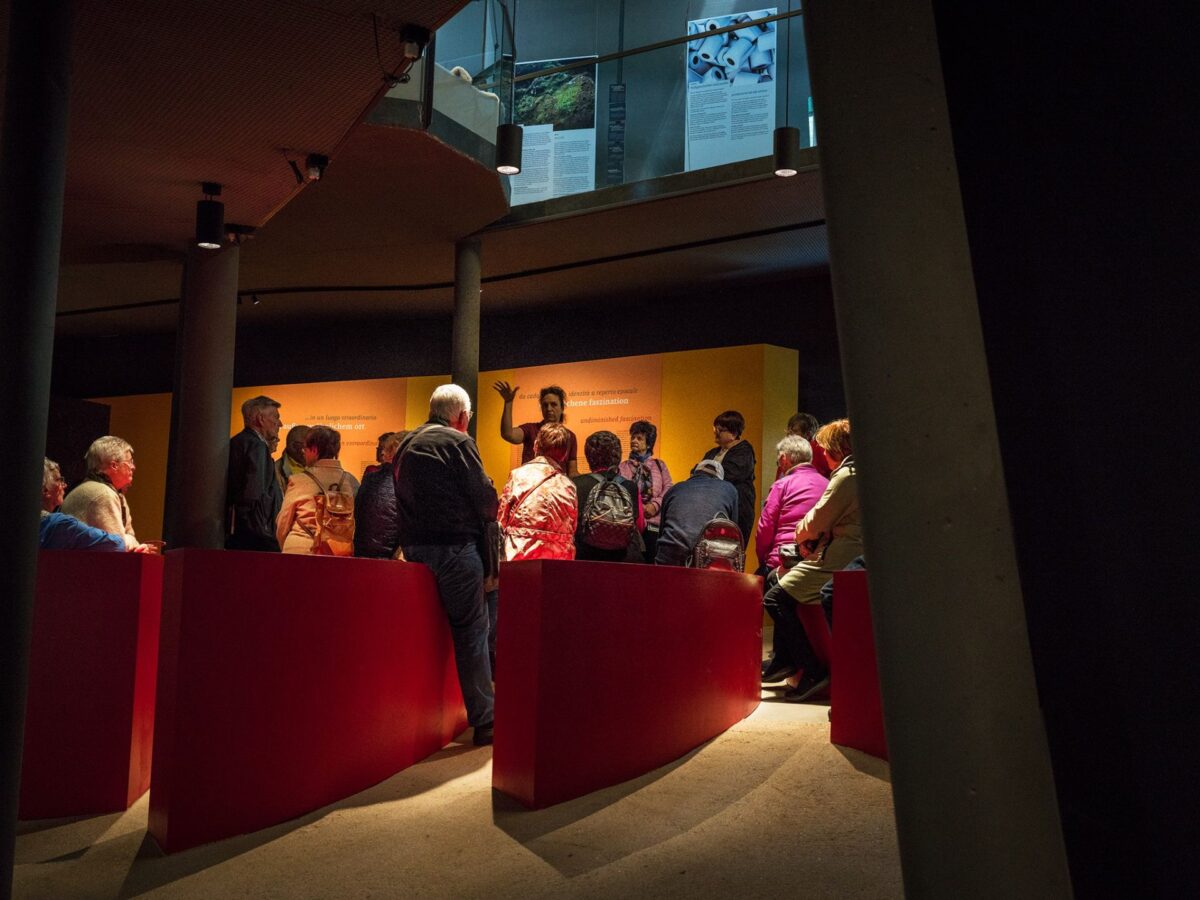 Führung im archeoParc-Besucherzentrum<br/>Visita guidata presso il centro visitatori dellarcheoParc Val Senales<br/>Guided tour at the archeoParc Visitors Centre<br/><br/>Summer 2024